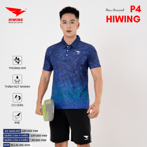 Áo Cầu Lông Pickleball Bóng Chuyền Hiwing P4 Nam Màu Xanh Than
