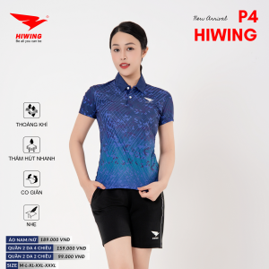 Áo Cầu Lông Pickleball Bóng Chuyền Hiwing P4 Nữ Màu Xanh Than