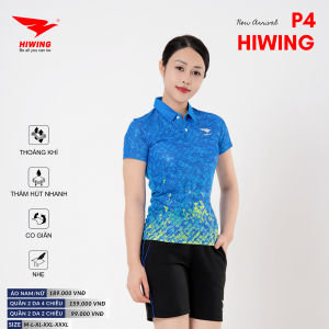 Áo Cầu Lông Pickleball Bóng Chuyền Hiwing P4 Nữ Màu Xanh Da