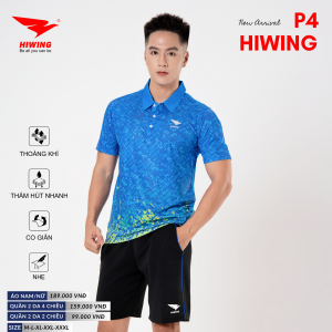 Áo Cầu Lông Pickleball Bóng Chuyền Hiwing P4 Nam Màu Xanh Da