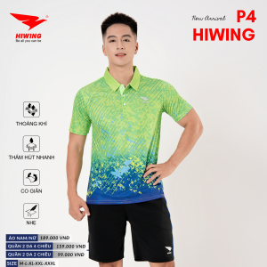 Áo Cầu Lông Pickleball Bóng Chuyền Hiwing P4 Nam Màu Xanh Lá