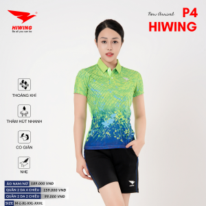 Áo Cầu Lông Pickleball Bóng Chuyền Hiwing P4 Nữ Màu Xanh Lá
