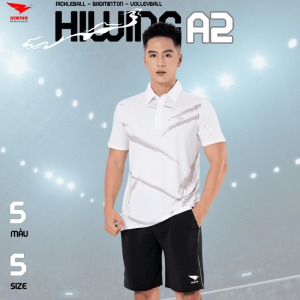Áo Cầu Lông , Pickleball Hiwing A2 Nam – Màu Trắng