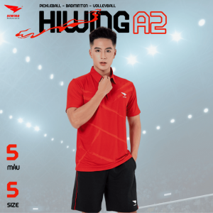 Áo Cầu Lông , Pickleball Hiwing A2 Nam – Màu Đỏ