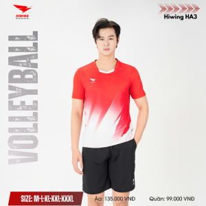 Áo Bóng Chuyền, Áo Pickleball Thể Thao Hiwing HA3 Nam - Màu Đỏ