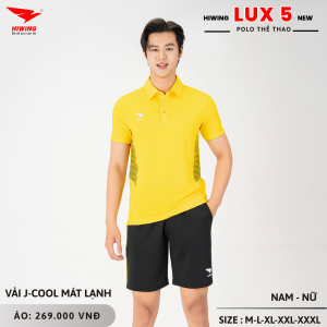 Áo Cầu Lông Pickleball Bóng Chuyền Hiwing Lux 5 Nam Màu Vàng