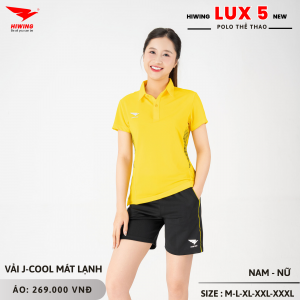 Áo Cầu Lông Pickleball Bóng Chuyền Hiwing Lux 5 Nữ Màu Vàng